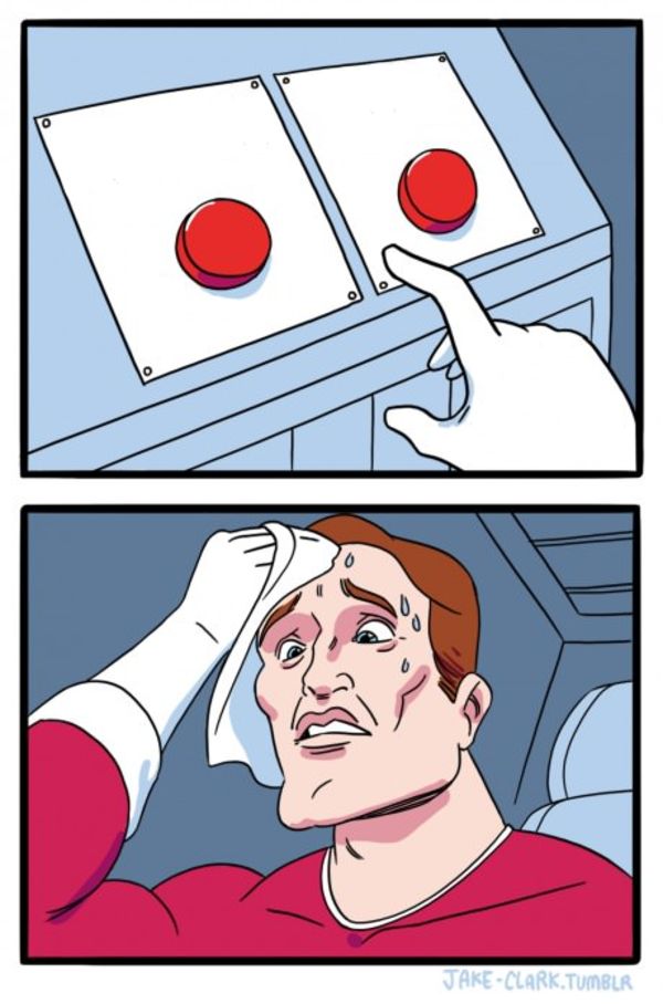 Two Buttons meme about Chubbies
